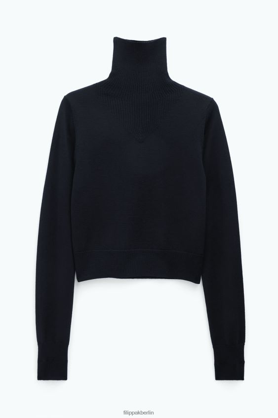 Filippa K L8HHT70 Bekleidung Schwarz Frauen Rollkragenpullover aus Merinowolle