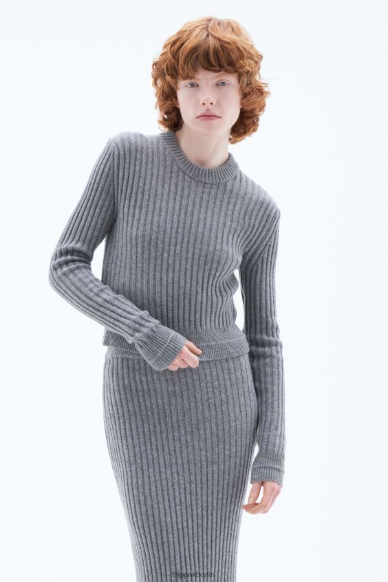Filippa K L8HHT72 Bekleidung mittelgrau meliert Frauen Wollripppullover