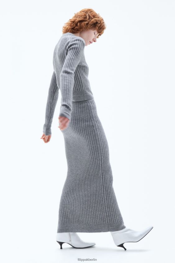 Filippa K L8HHT72 Bekleidung mittelgrau meliert Frauen Wollripppullover