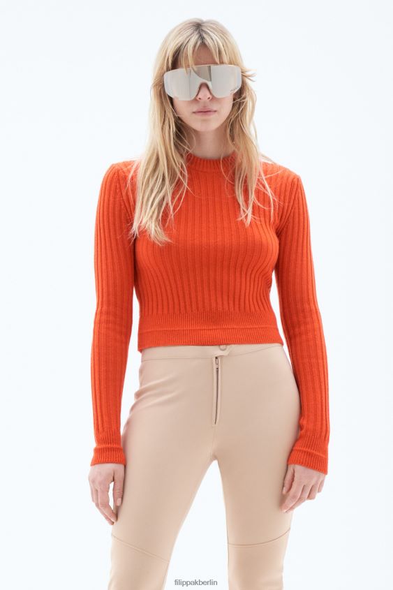 Filippa K L8HHT73 Bekleidung rot orange Frauen Wollripppullover