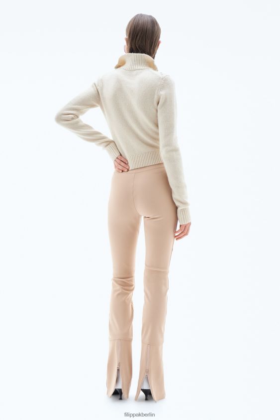Filippa K L8HHT79 Bekleidung Winterweiß Frauen Pullover mit Argyle-Reißverschluss