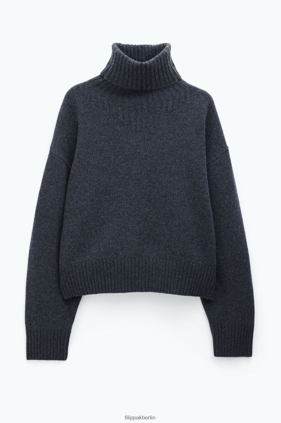 Filippa K L8HHT80 Bekleidung Anthrazit-Melange Frauen Rollkragenpullover aus Wolle