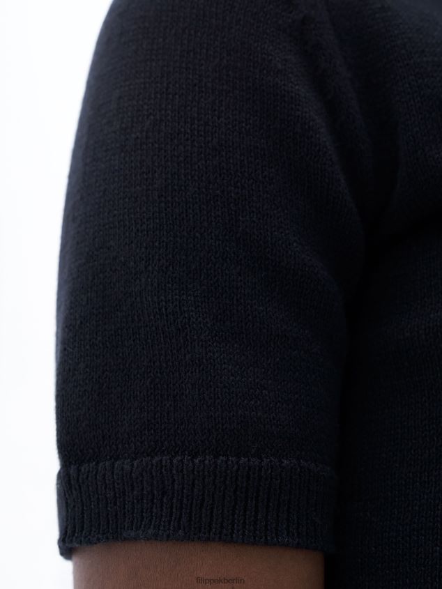 Filippa K L8HHT82 Bekleidung Schwarz Frauen Strickoberteil aus Baumwollleinen