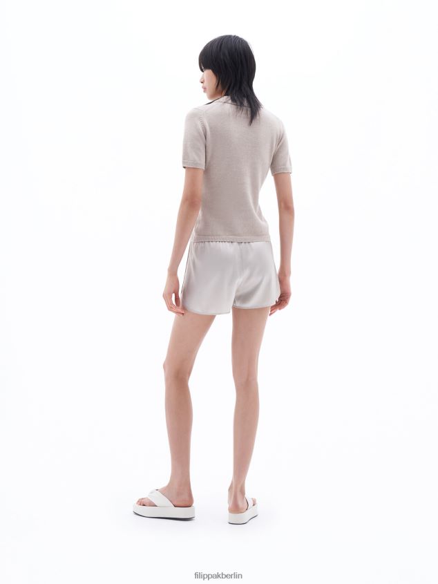 Filippa K L8HHT83 Bekleidung hell beige Frauen Strickoberteil aus Baumwollleinen