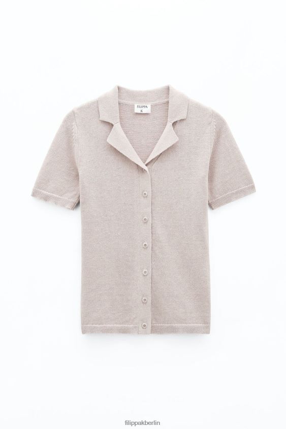 Filippa K L8HHT83 Bekleidung hell beige Frauen Strickoberteil aus Baumwollleinen