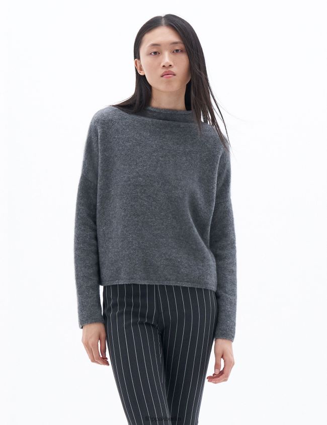 Filippa K L8HHT86 Bekleidung mittelgrau meliert Frauen Mika-Yak-Trichterhalspullover