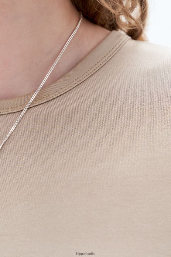 Filippa K L8HHT131 Bekleidung Sandbeige Frauen glänzendes Langarmshirt