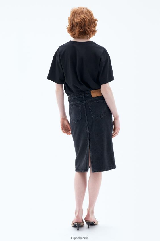 Filippa K L8HHT134 Bekleidung Schwarz Frauen T-Shirt mit lockerer Passform
