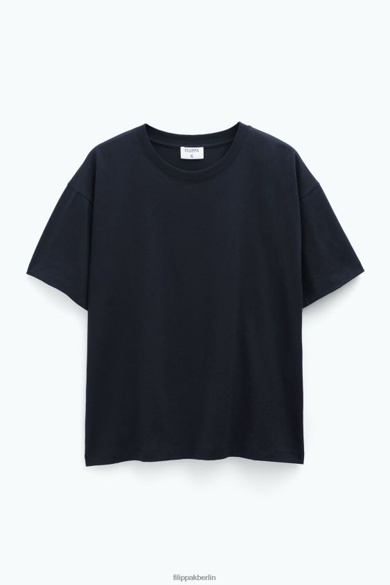 Filippa K L8HHT134 Bekleidung Schwarz Frauen T-Shirt mit lockerer Passform