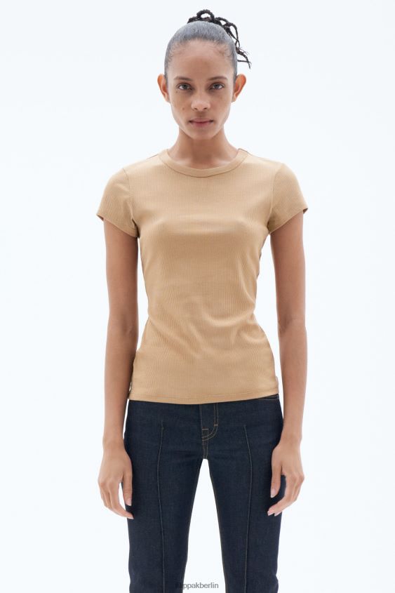 Filippa K L8HHT139 Bekleidung Sandbeige Frauen Feinripp-T-Shirt
