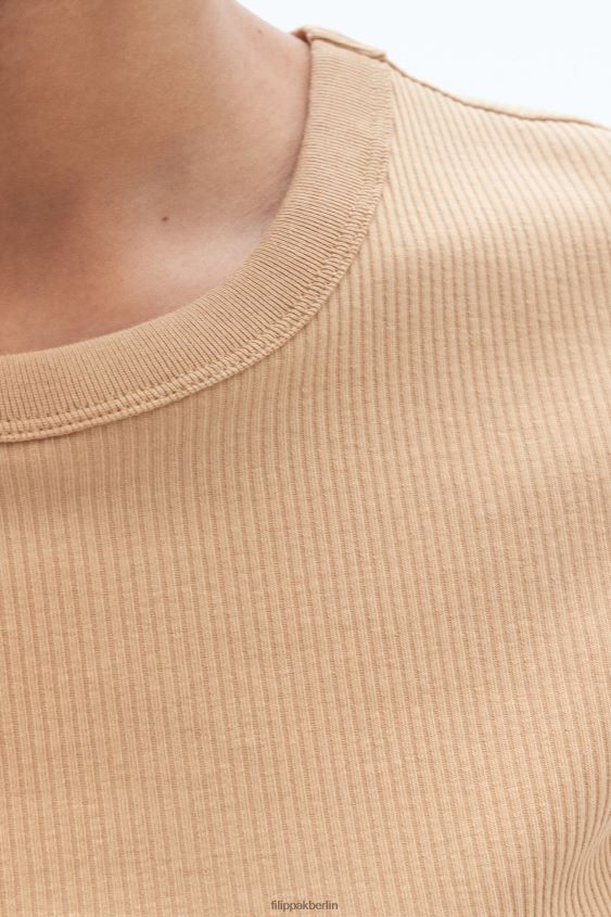 Filippa K L8HHT139 Bekleidung Sandbeige Frauen Feinripp-T-Shirt