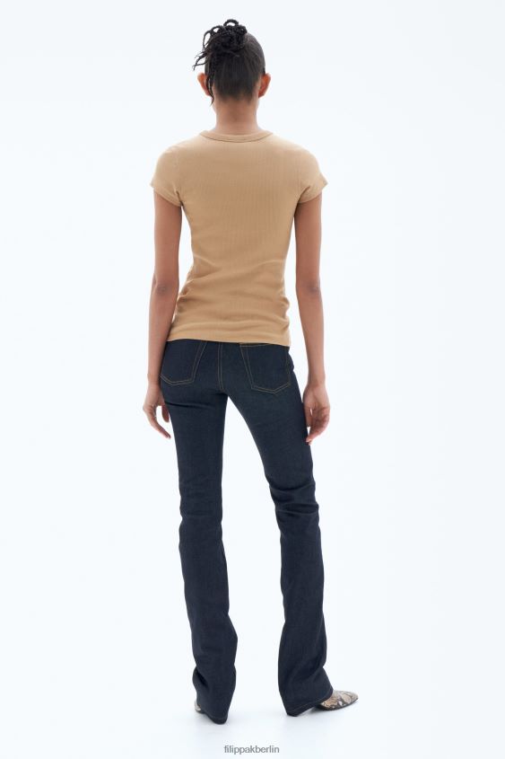 Filippa K L8HHT139 Bekleidung Sandbeige Frauen Feinripp-T-Shirt