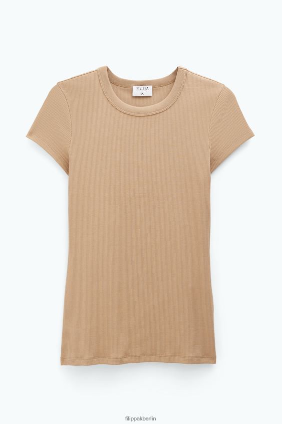 Filippa K L8HHT139 Bekleidung Sandbeige Frauen Feinripp-T-Shirt