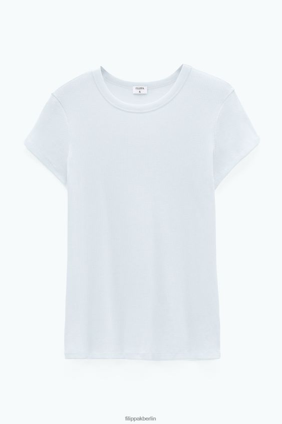 Filippa K L8HHT140 Bekleidung Eisblau Frauen Feinripp-T-Shirt