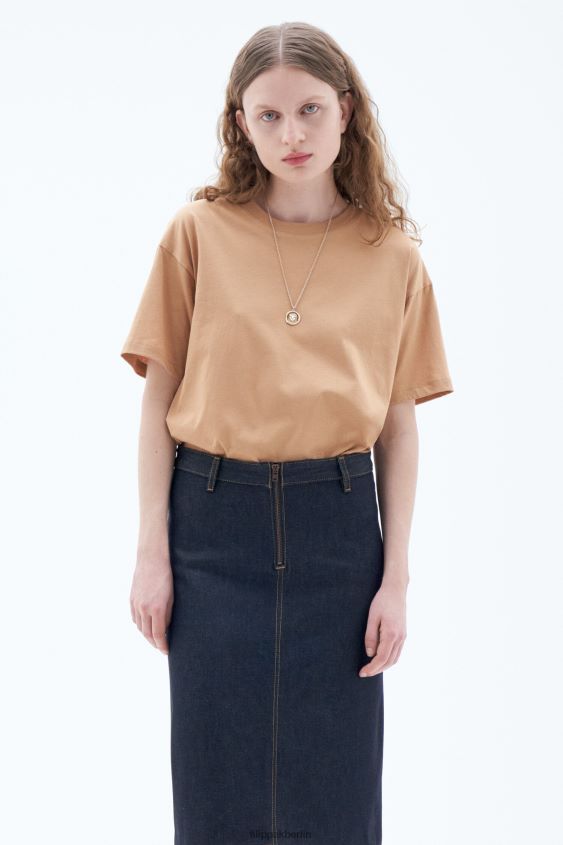 Filippa K L8HHT145 Bekleidung Sandbeige Frauen T-Shirt mit lockerer Passform