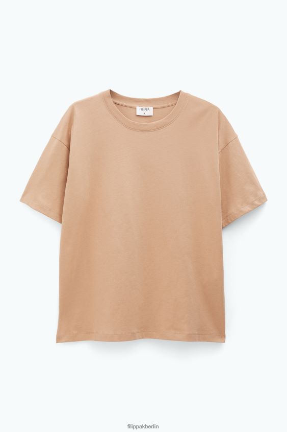 Filippa K L8HHT145 Bekleidung Sandbeige Frauen T-Shirt mit lockerer Passform