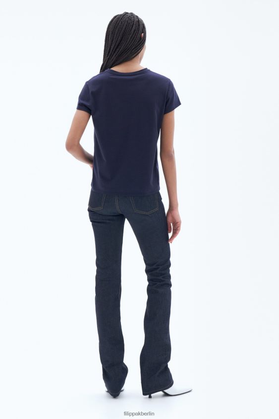 Filippa K L8HHT155 Bekleidung Marine Frauen T-Shirt aus weicher Baumwolle