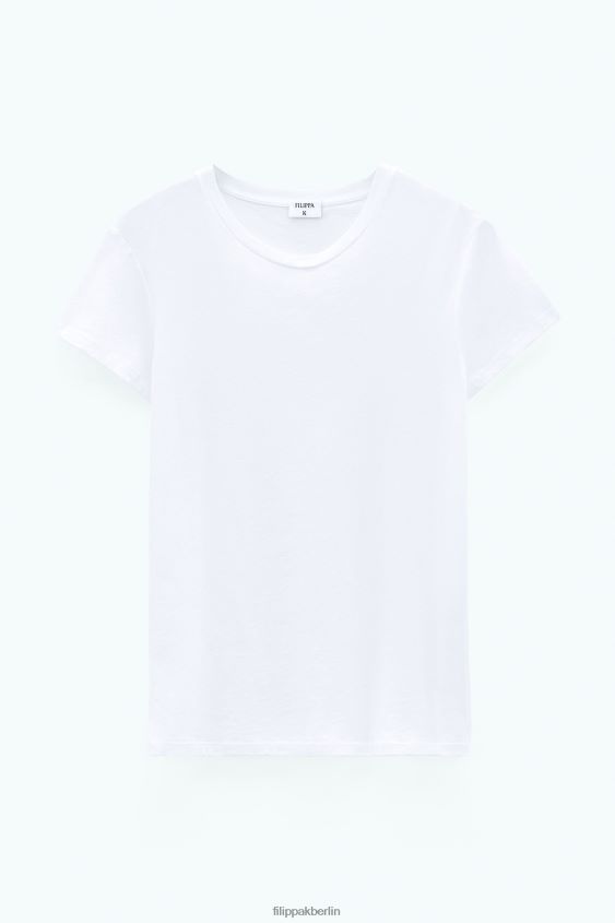 Filippa K L8HHT160 Bekleidung Weiß Frauen T-Shirt aus weicher Baumwolle