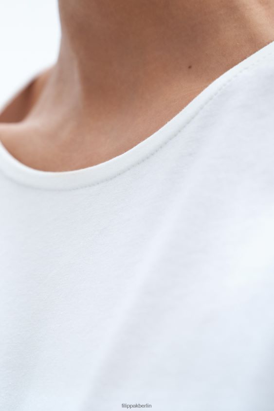 Filippa K L8HHT161 Bekleidung Weiß Frauen Langarmshirt aus Baumwollstretch