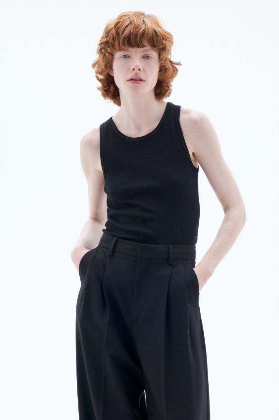 Filippa K L8HHT171 Bekleidung Schwarz Frauen Feinripp-Singlet