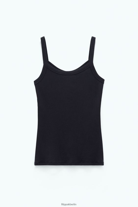 Filippa K L8HHT171 Bekleidung Schwarz Frauen Feinripp-Singlet