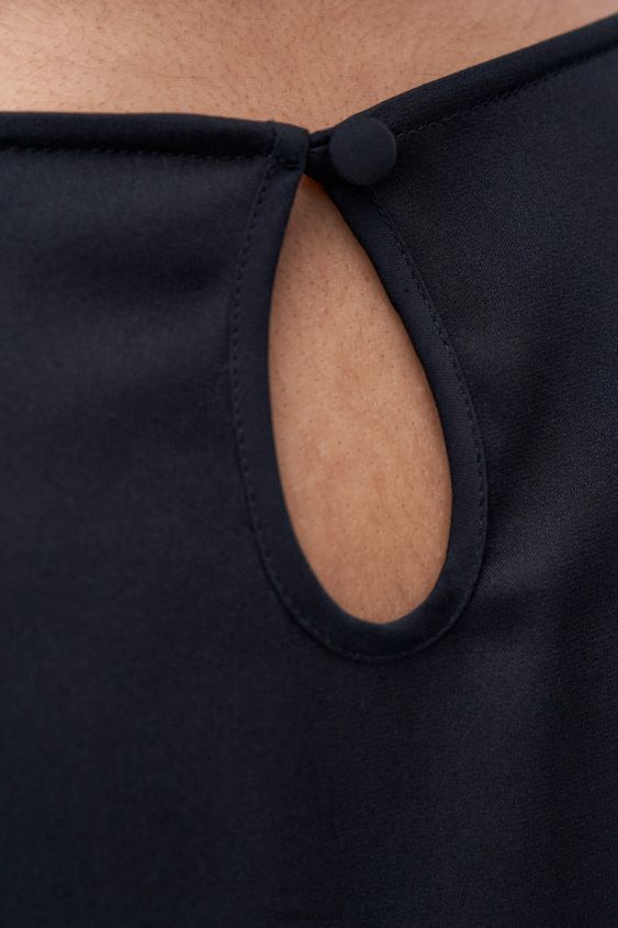 Filippa K L8HHT199 Bekleidung Schwarz Frauen Seiden-T-Shirt