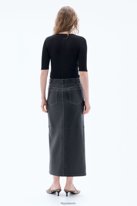 Filippa K L8HHT37 Bekleidung Schwarz Frauen T-Shirt aus reiner Wolle