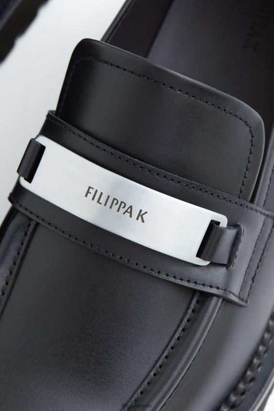 Filippa K L8HHT442 Schuhe Schwarz Frauen Loafer mit quadratischer Zehenpartie