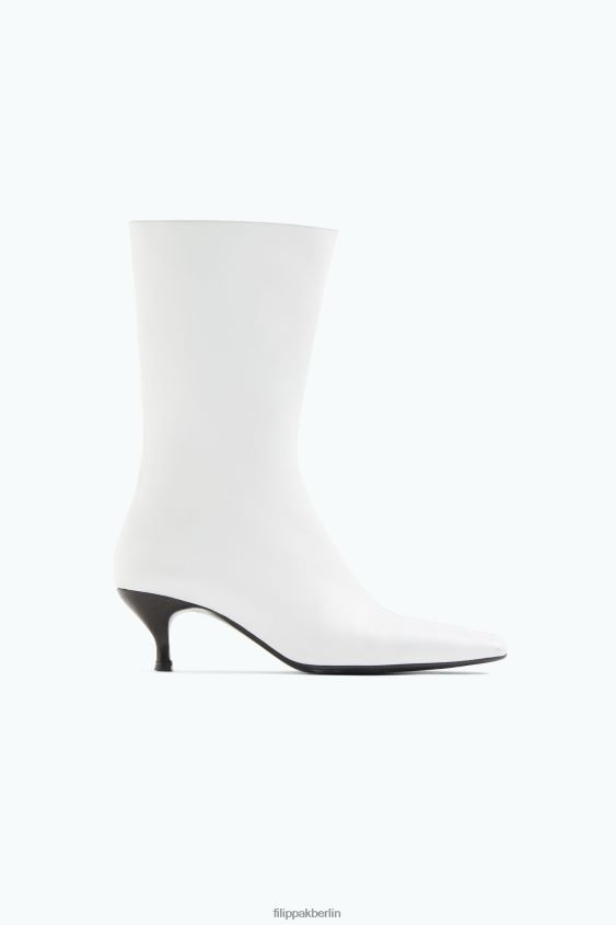 Filippa K L8HHT448 Schuhe Weiß Frauen Stiefeletten mit quadratischer Spitze