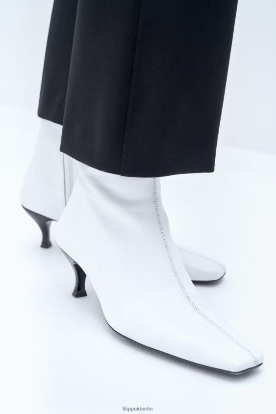 Filippa K L8HHT448 Schuhe Weiß Frauen Stiefeletten mit quadratischer Spitze