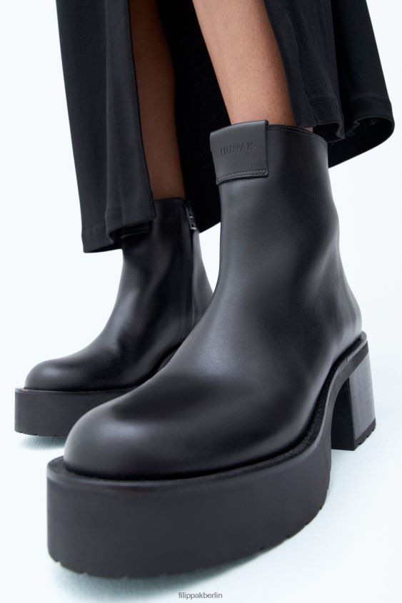 Filippa K L8HHT449 Schuhe Schwarz Frauen Stiefeletten mit runder Spitze