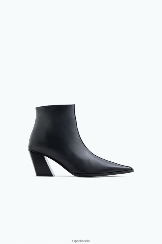 Filippa K L8HHT452 Schuhe schwarzes Nappaleder Frauen Spitze Stiefeletten