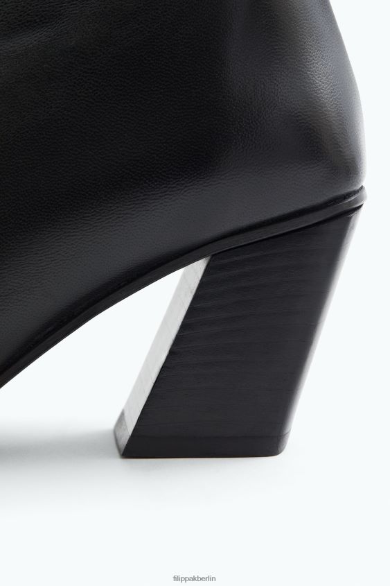 Filippa K L8HHT452 Schuhe schwarzes Nappaleder Frauen Spitze Stiefeletten