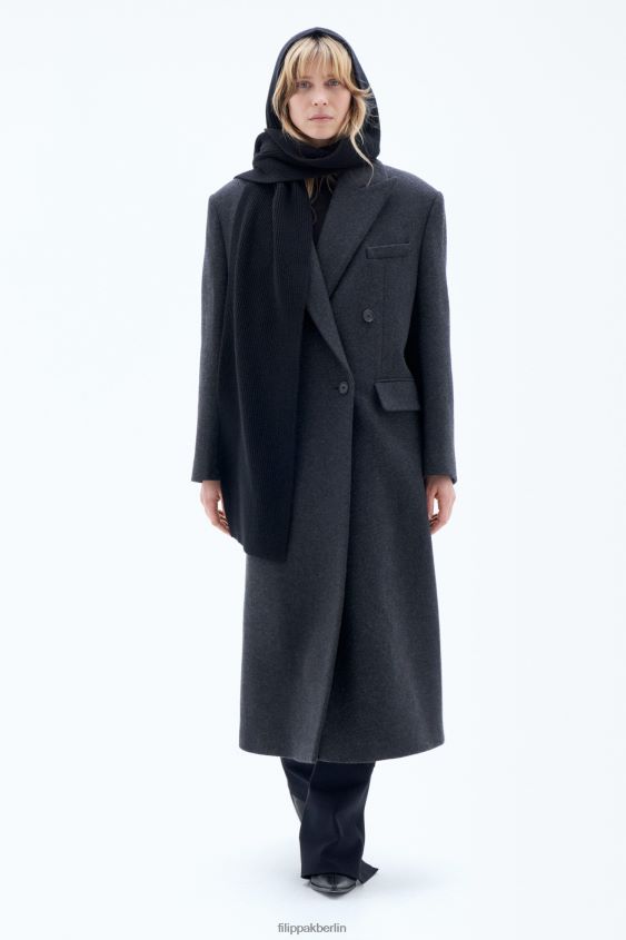 Filippa K L8HHT412 Zubehörteil Schwarz Frauen Gerippter Beanie-Schal