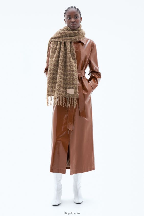 Filippa K L8HHT413 Zubehörteil Beige Frauen Hahnentritt-Schal