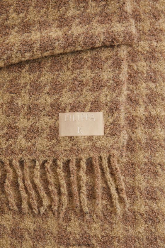 Filippa K L8HHT413 Zubehörteil Beige Frauen Hahnentritt-Schal