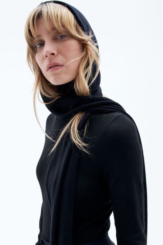 Filippa K L8HHT425 Zubehörteil Schwarz Frauen Beanie-Schal