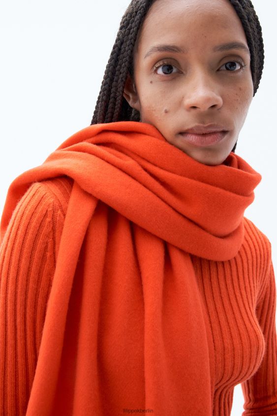 Filippa K L8HHT434 Zubehörteil rot orange Frauen Schal aus Kaschmirmischung