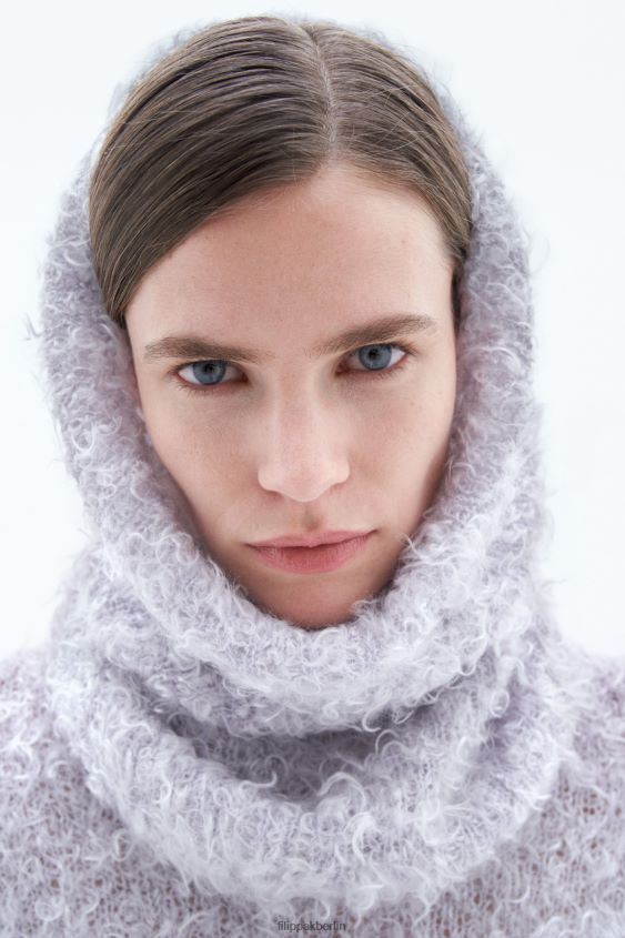 Filippa K L8HHT439 Zubehörteil perlgrau Frauen flauschiger Schlauchschal