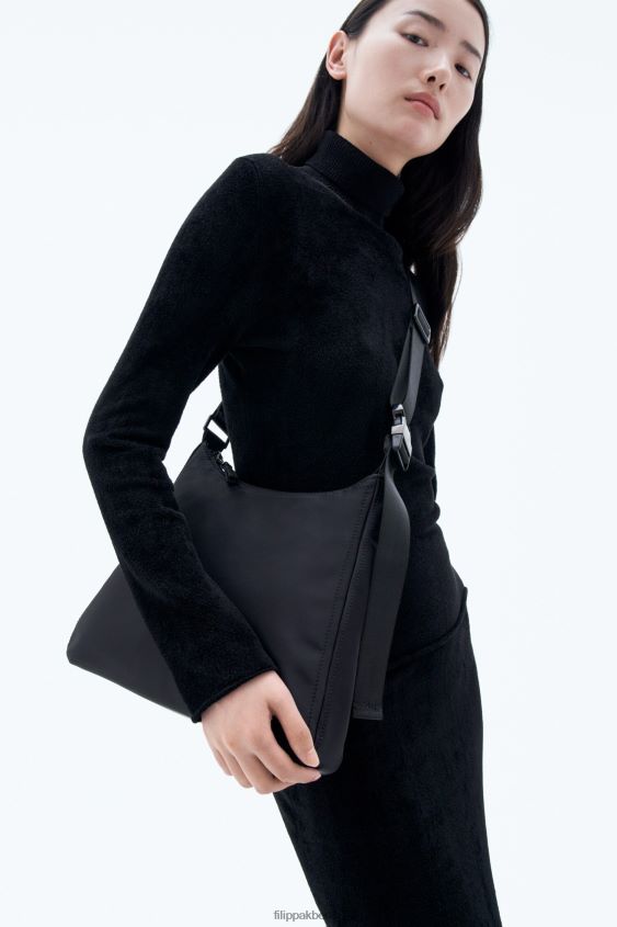 Filippa K L8HHT456 Zubehörteil Schwarz Frauen Mittelgroße Umhängetasche aus Nylon