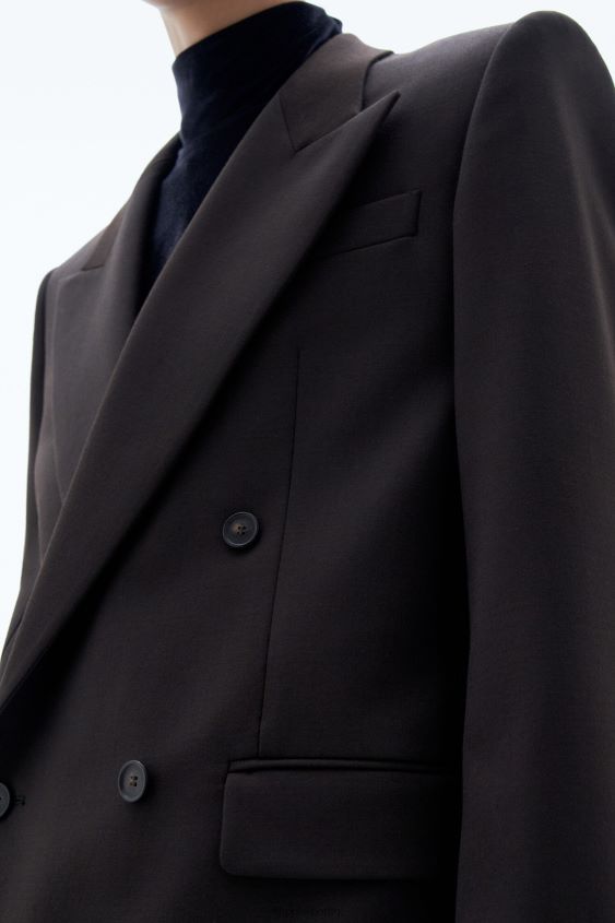 Filippa K L8HHT343 Bekleidung dunkle Schokolade Männer Kastenförmiger Wollblazer