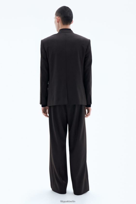 Filippa K L8HHT343 Bekleidung dunkle Schokolade Männer Kastenförmiger Wollblazer