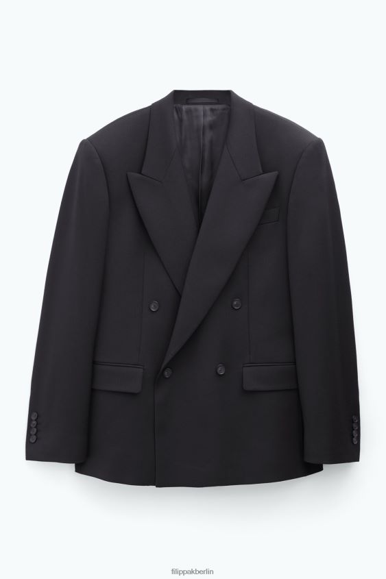 Filippa K L8HHT343 Bekleidung dunkle Schokolade Männer Kastenförmiger Wollblazer
