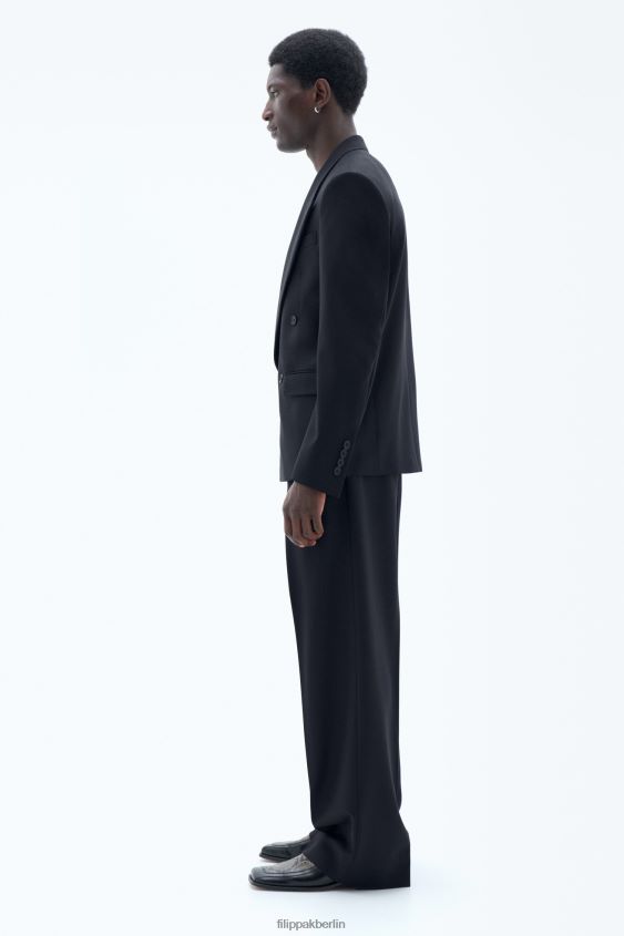 Filippa K L8HHT344 Bekleidung Schwarz Männer Kastenförmiger Wollblazer