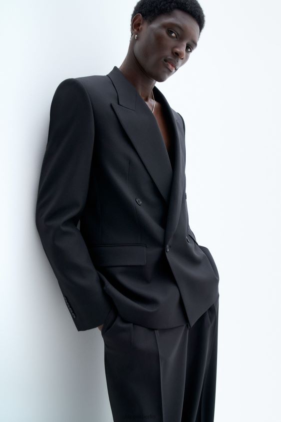 Filippa K L8HHT344 Bekleidung Schwarz Männer Kastenförmiger Wollblazer