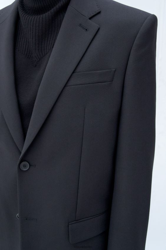 Filippa K L8HHT345 Bekleidung Schwarz Männer klassischer Wollblazer