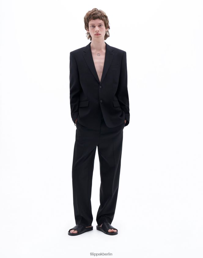 Filippa K L8HHT349 Bekleidung Schwarz Männer maßgeschneiderter Wollblazer