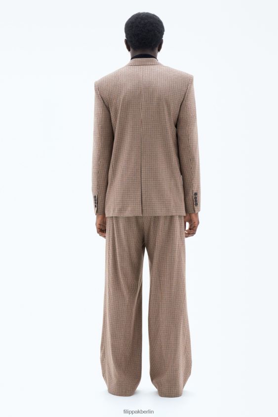 Filippa K L8HHT351 Bekleidung sandbeige/braun kariert Männer Einreihiger karierter Blazer