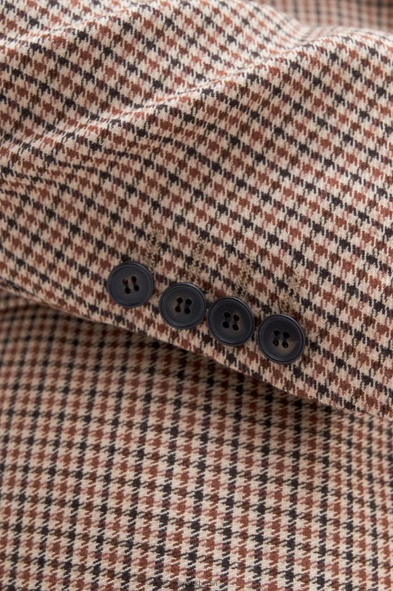 Filippa K L8HHT351 Bekleidung sandbeige/braun kariert Männer Einreihiger karierter Blazer