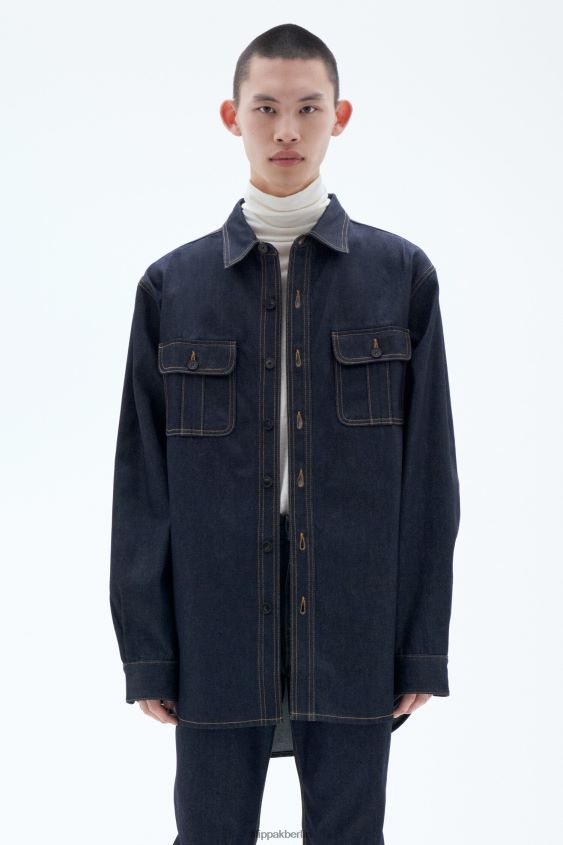 Filippa K L8HHT397 Bekleidung Mitternachtsblau Männer übergroßes Jeanshemd